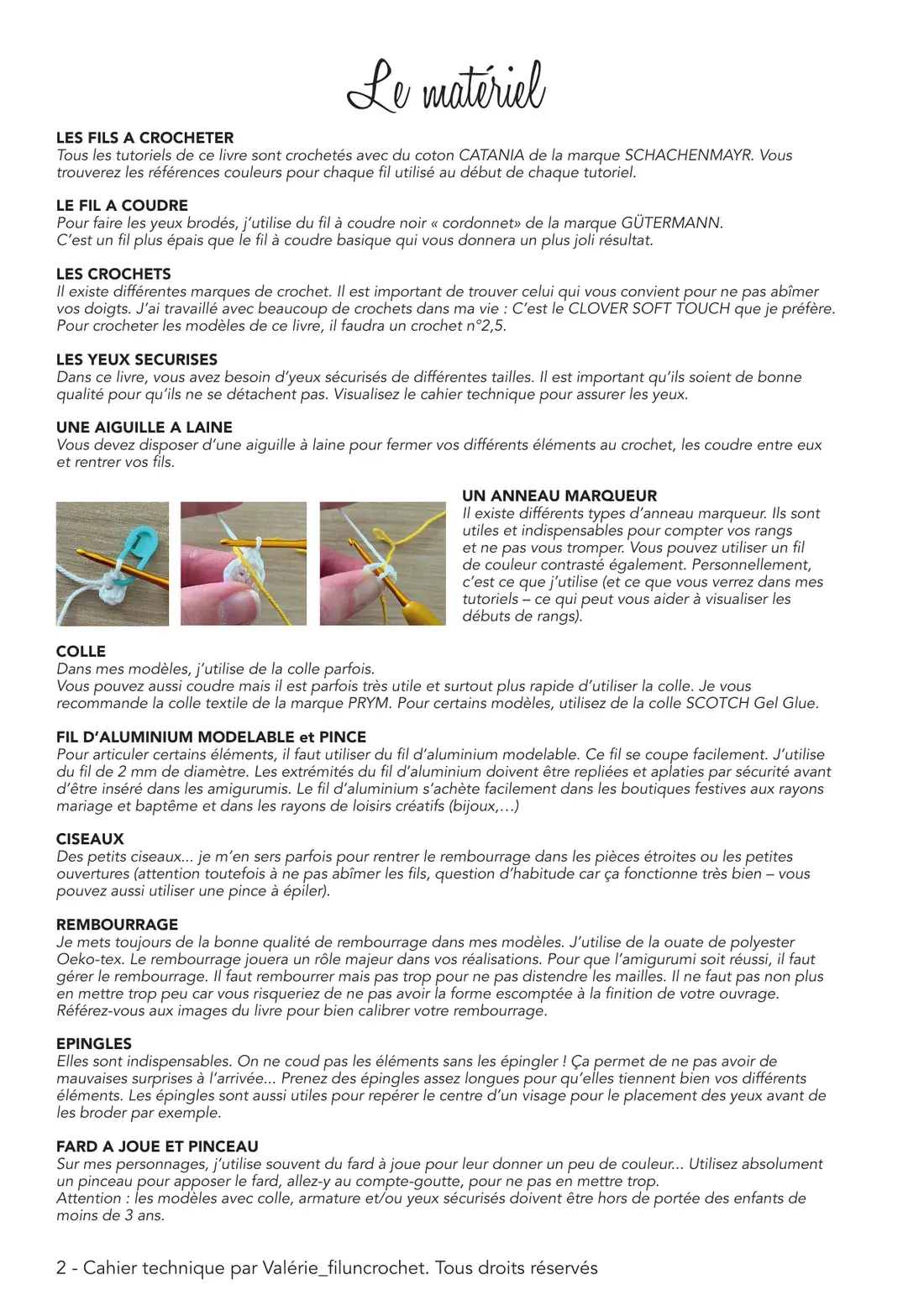 Page 2 du cahier technique : Le matériel