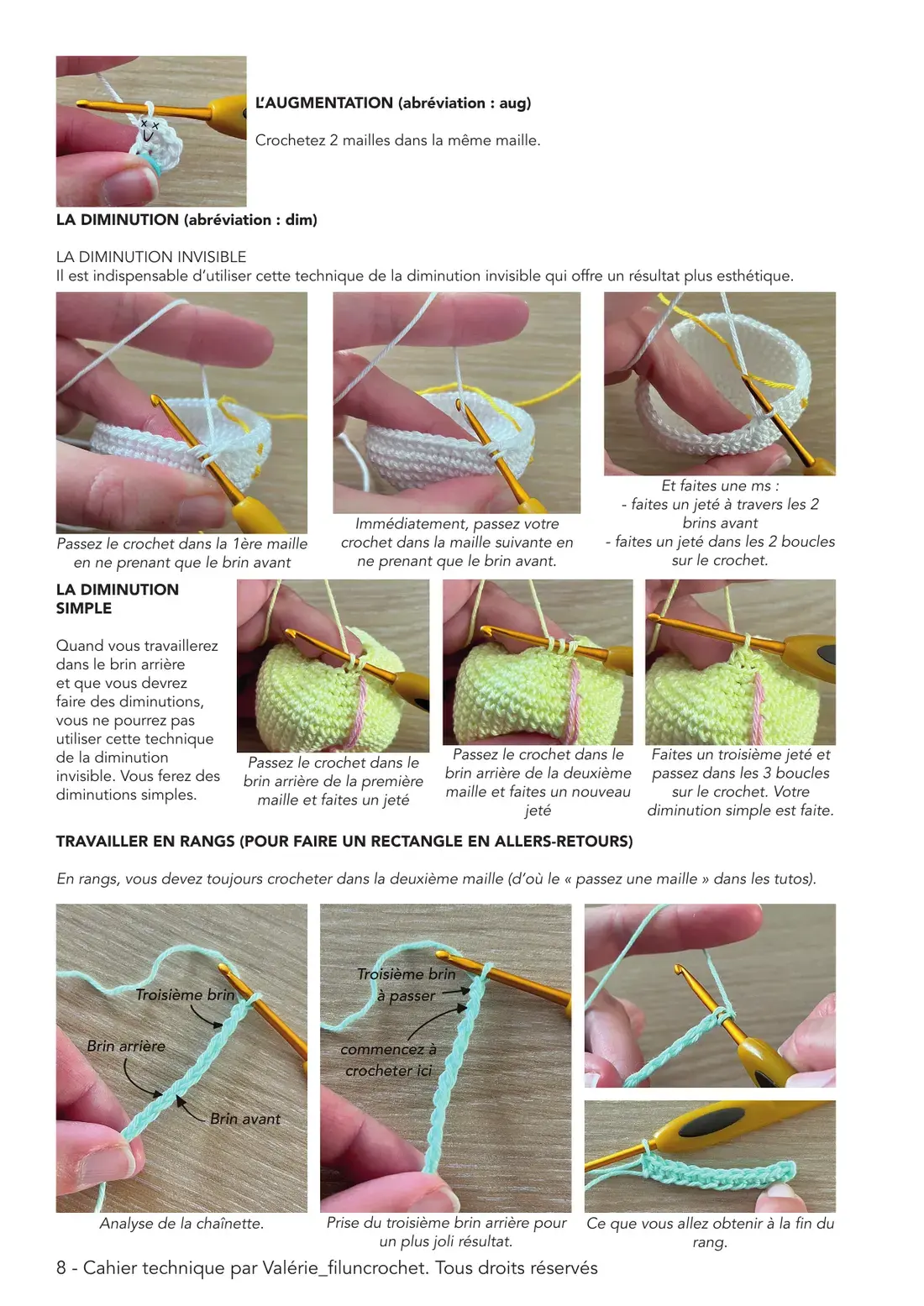 Page 8 du cahier technique : Les augmentations et les diminutions