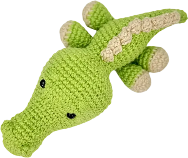 Petit crocodile vert au crochet