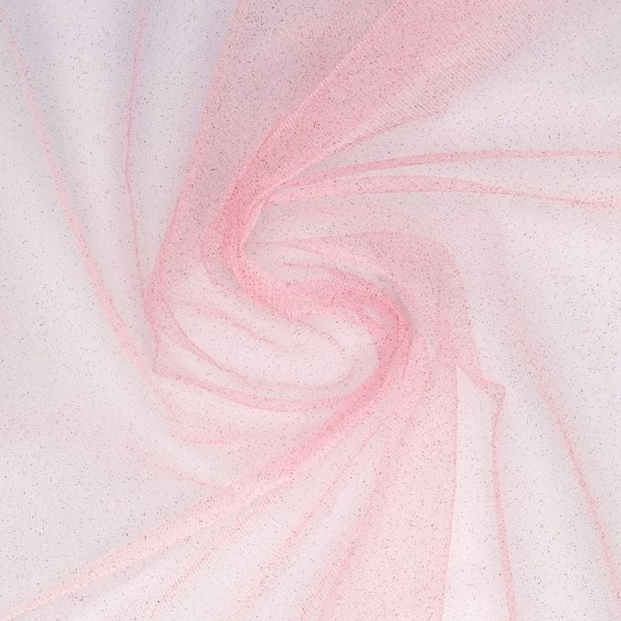 TULLE à paillettes rose (25cm x 140 cm)